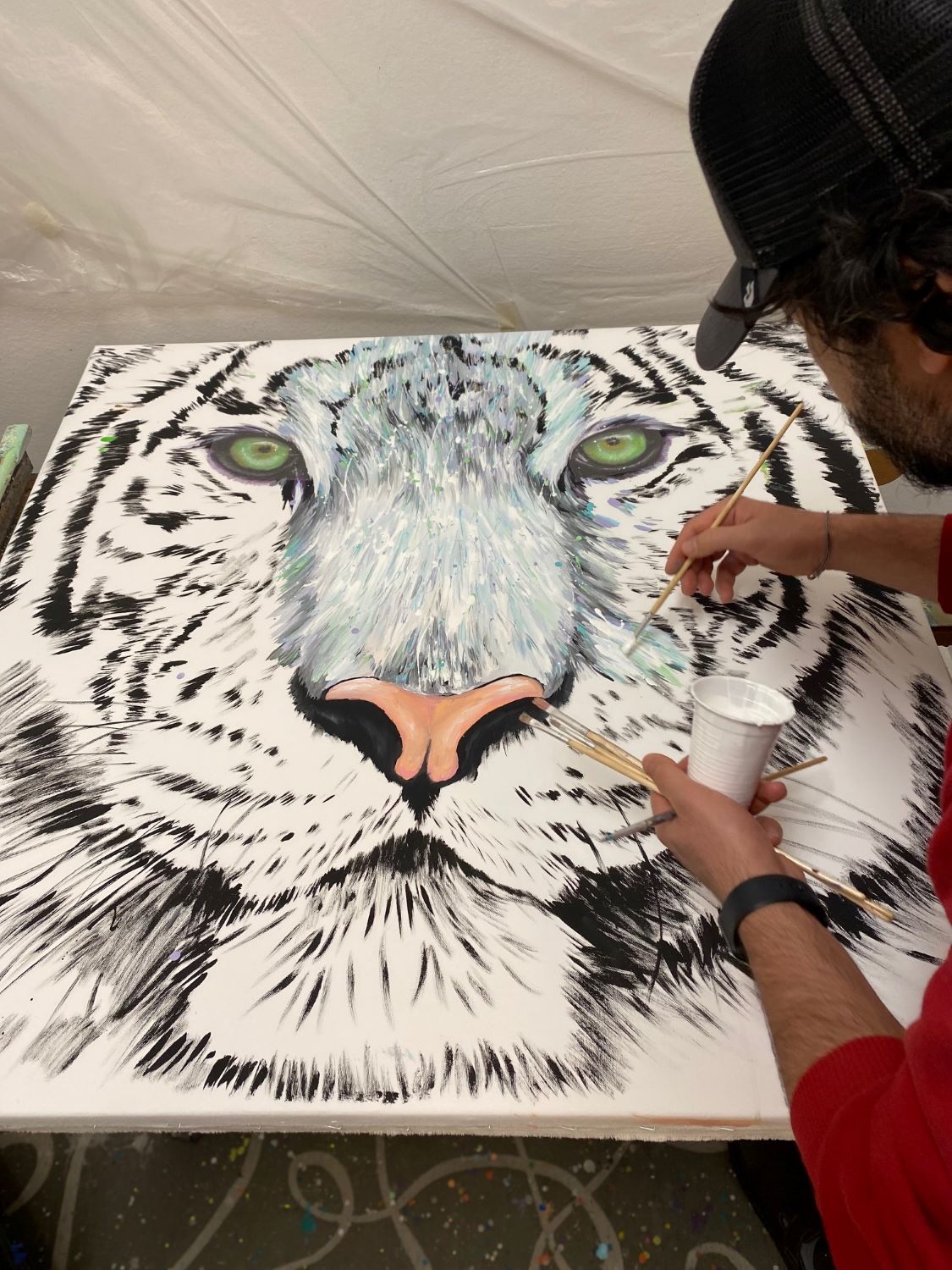Hani Badawi quadro Tigre Bianca