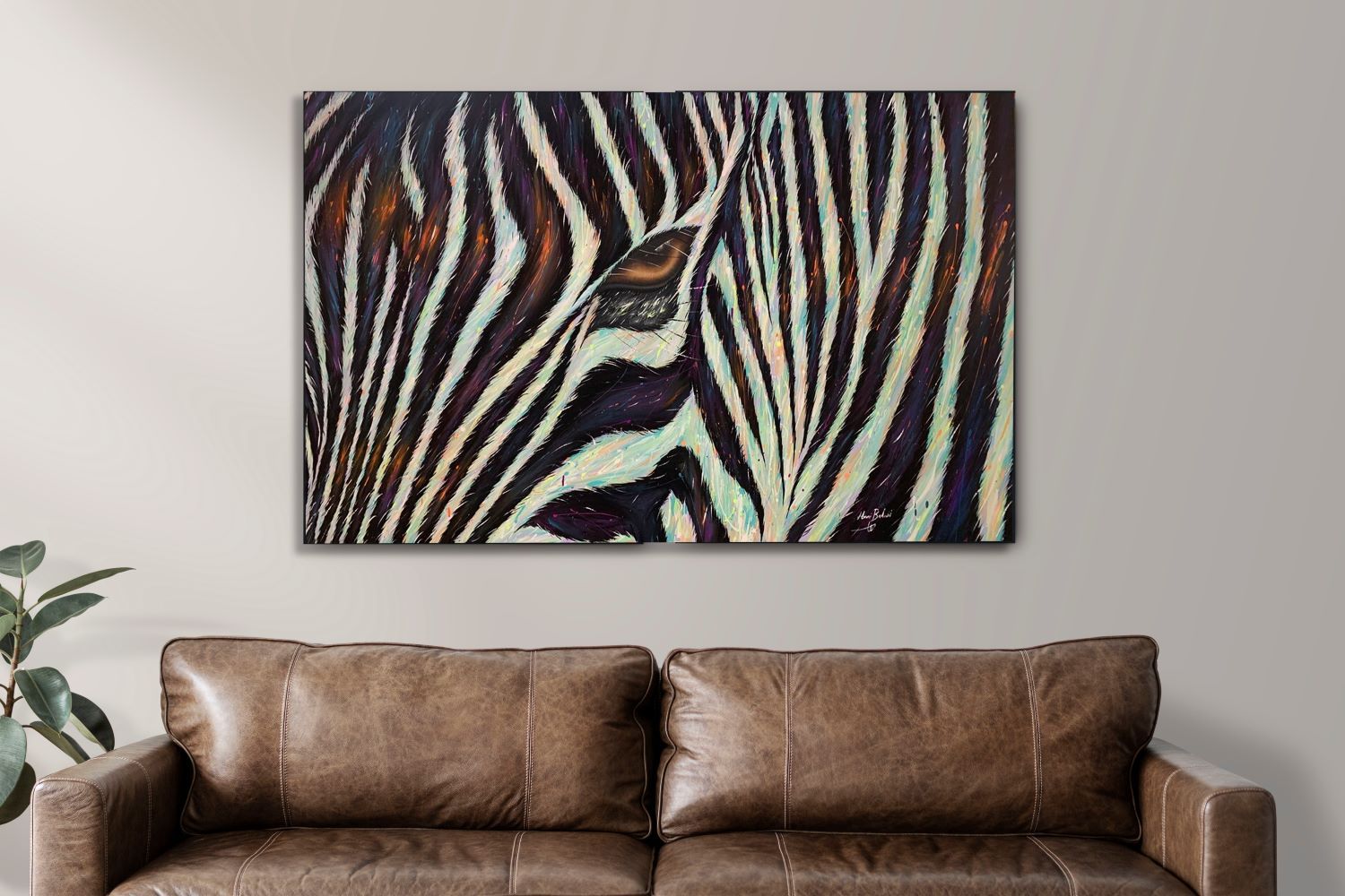 The deep gaze of the zebra
