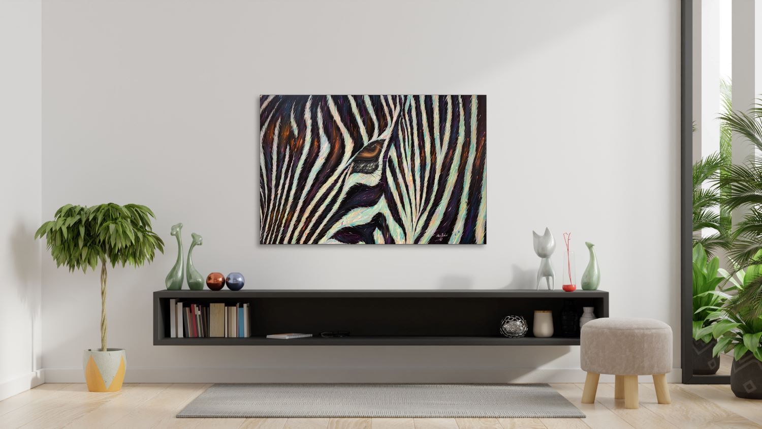 The deep gaze of the zebra