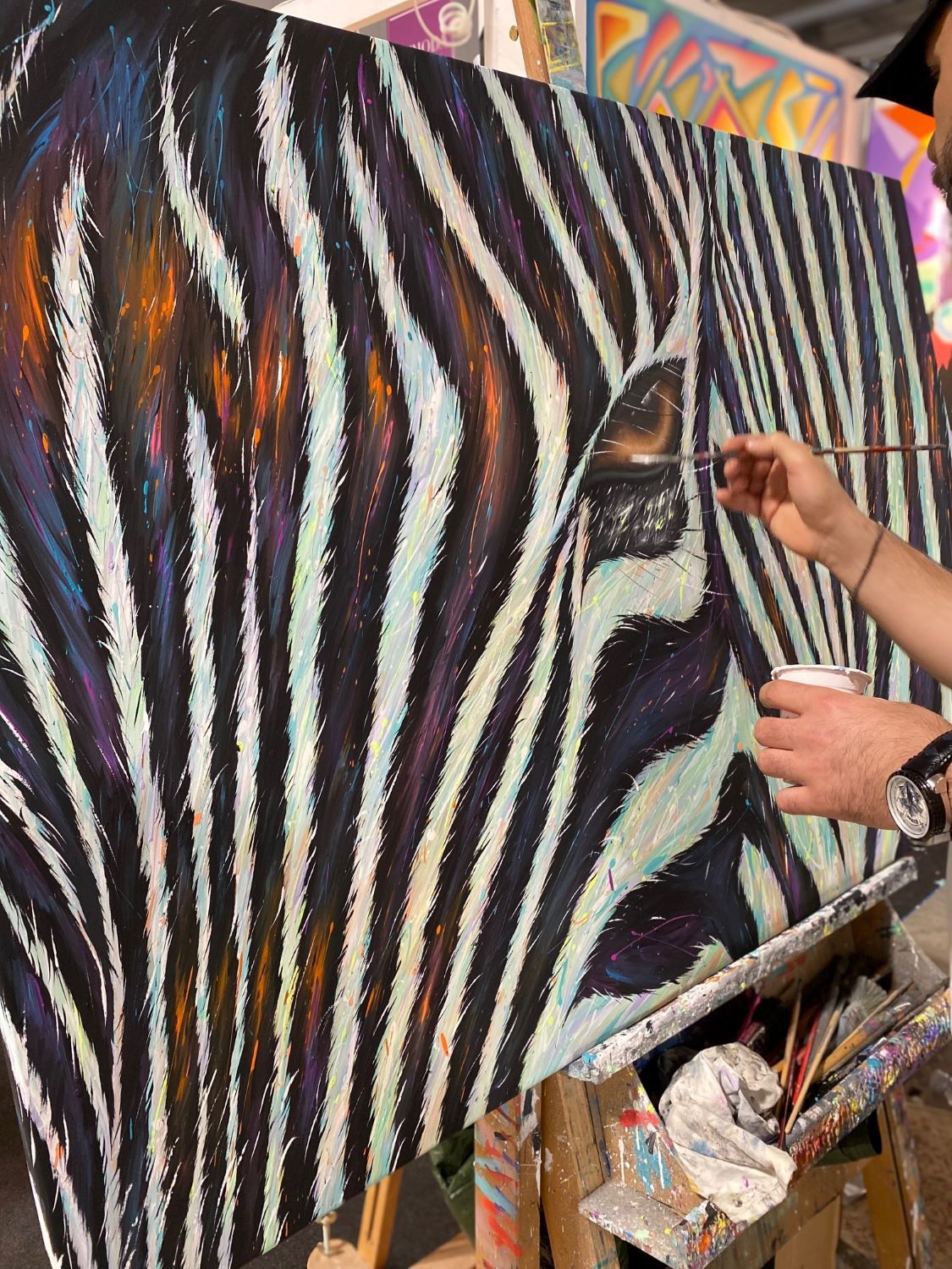 The deep gaze of the zebra