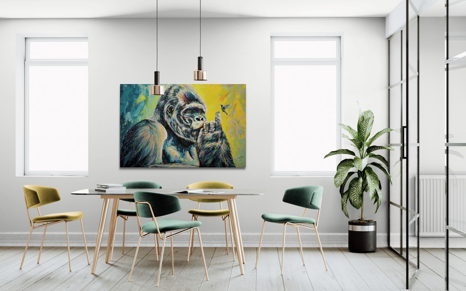 Gorilla and colibrì