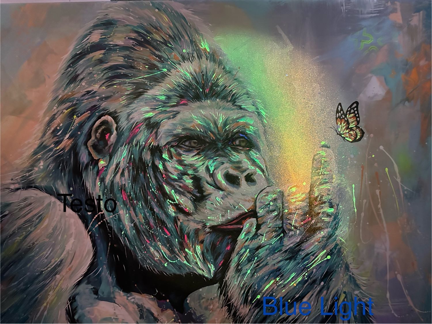 Gorilla con farfalla Pop Neon