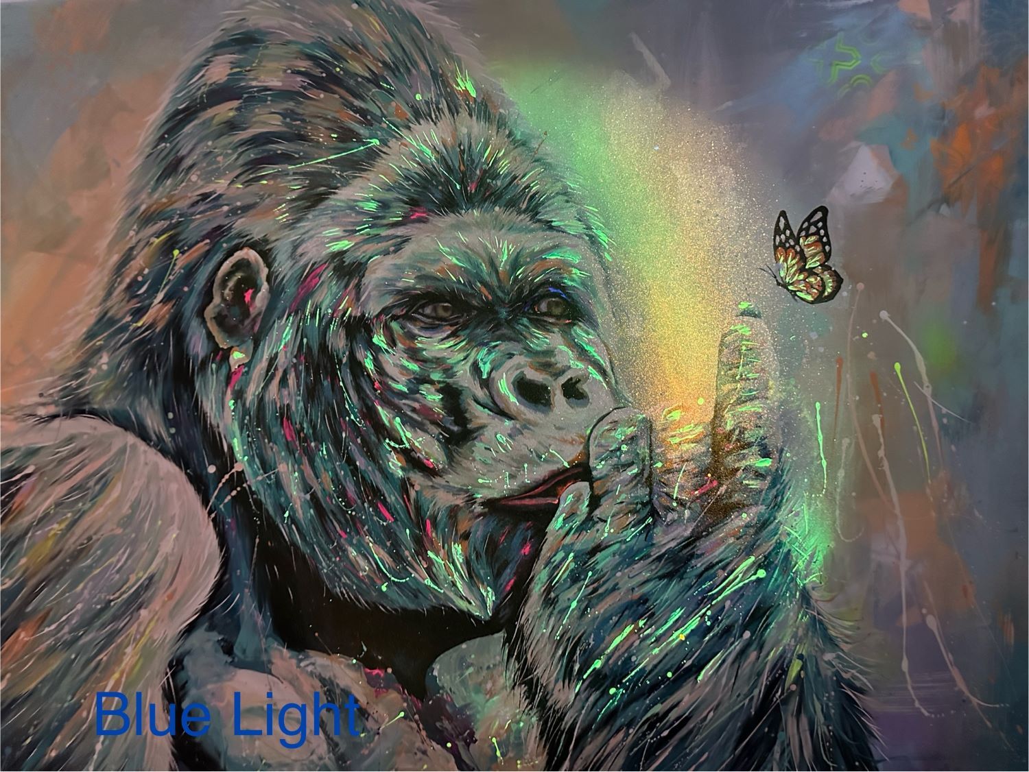 Gorilla con farfalla Pop Neon