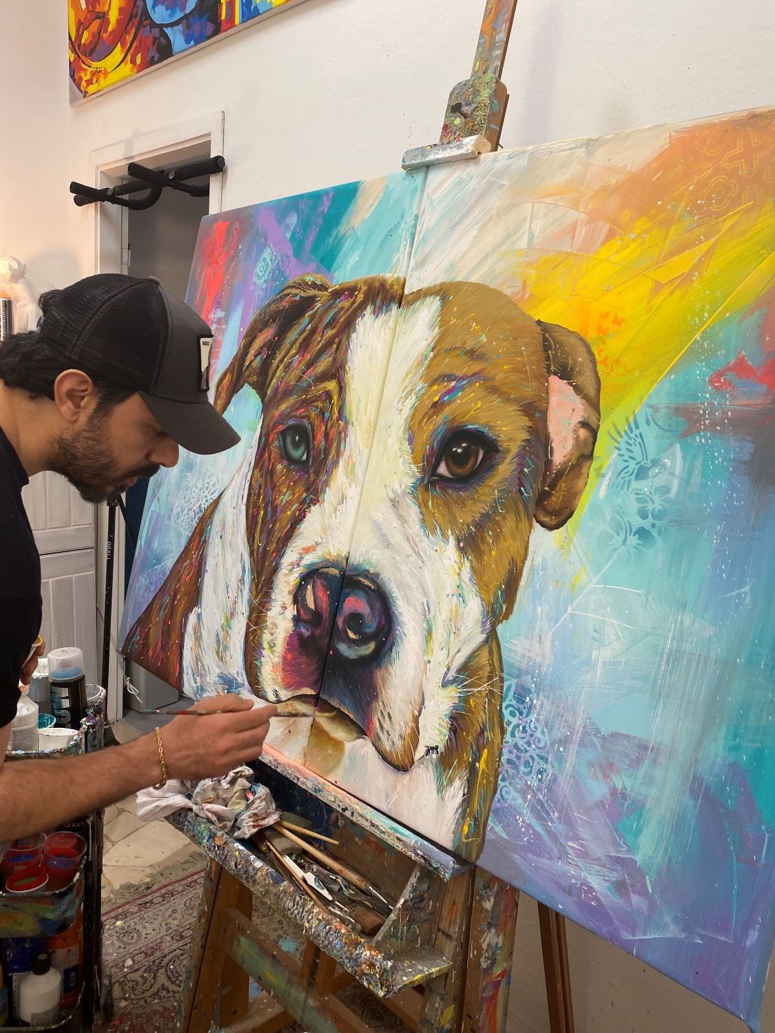 Pop Color Dog Portraits Amstaff Tequila and Oreo