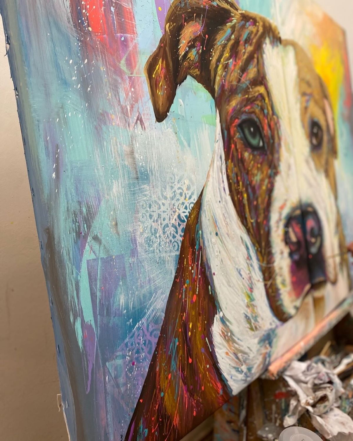 Pop Color Dog Portraits Amstaff Tequila and Oreo
