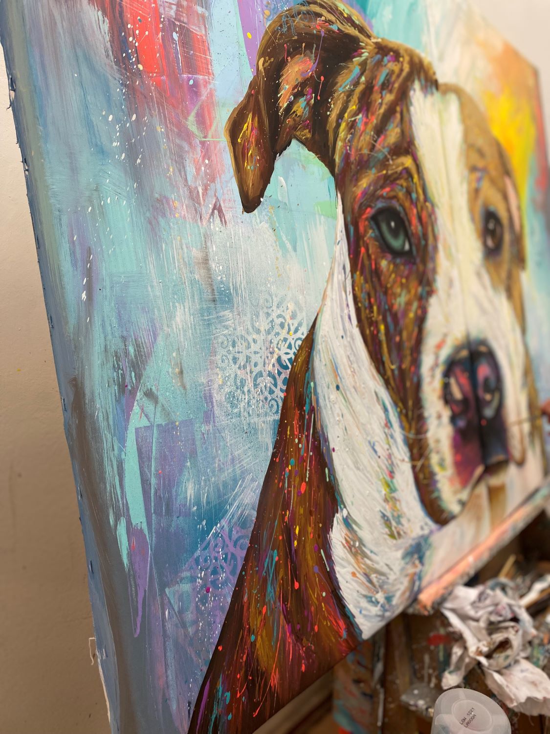 Pop Color Dog Portraits Amstaff Tequila and Oreo