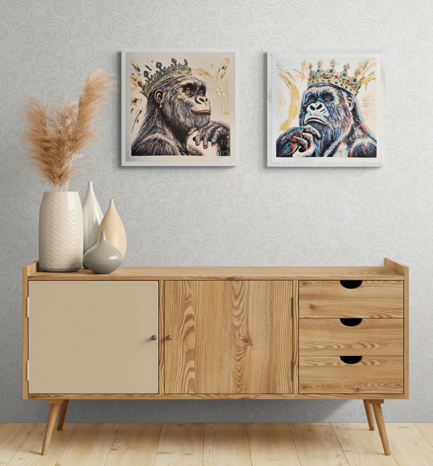 Queen Gorilla Gold Fine Art Retouché