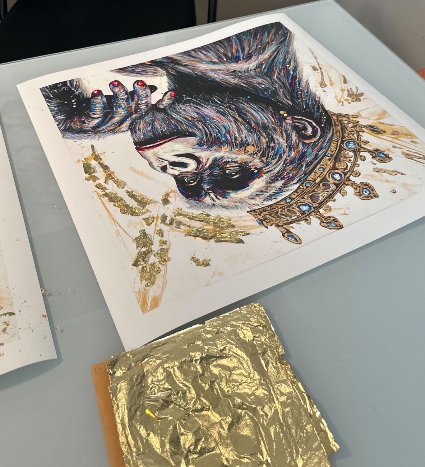 Queen Gorilla Gold Fine Art Retouché