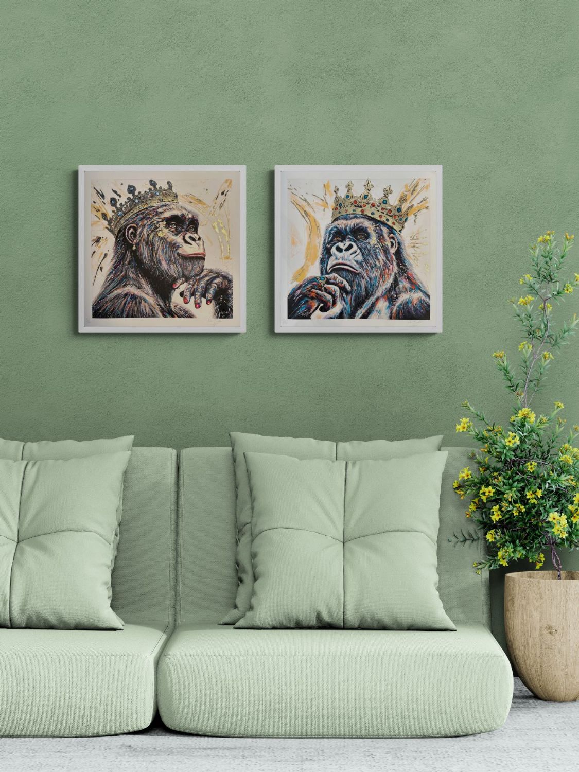 Queen Gorilla Gold Fine Art Retouché