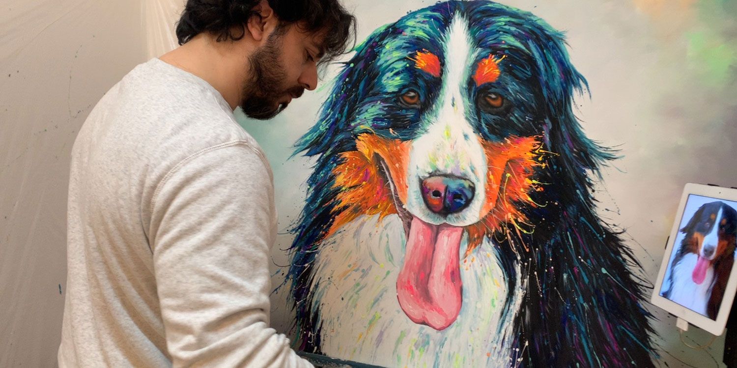 Ritratti animali pop color Bovaro del Bernese - Watson